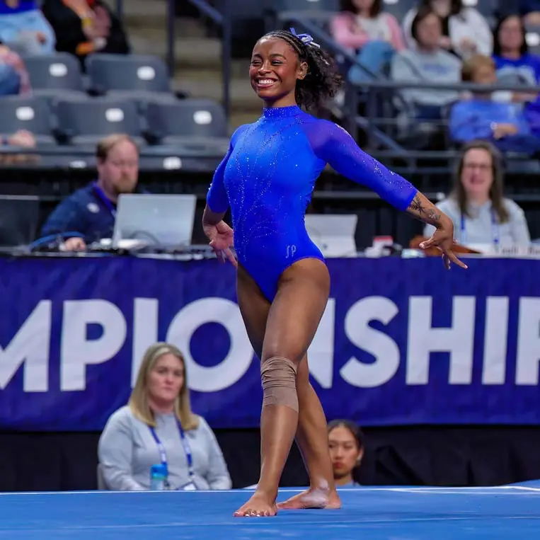 gymnast smiling
